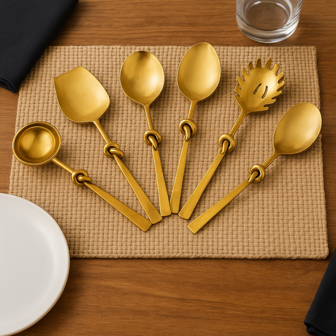 Knotted Luxe Gold Serveware Set (Set of 6)