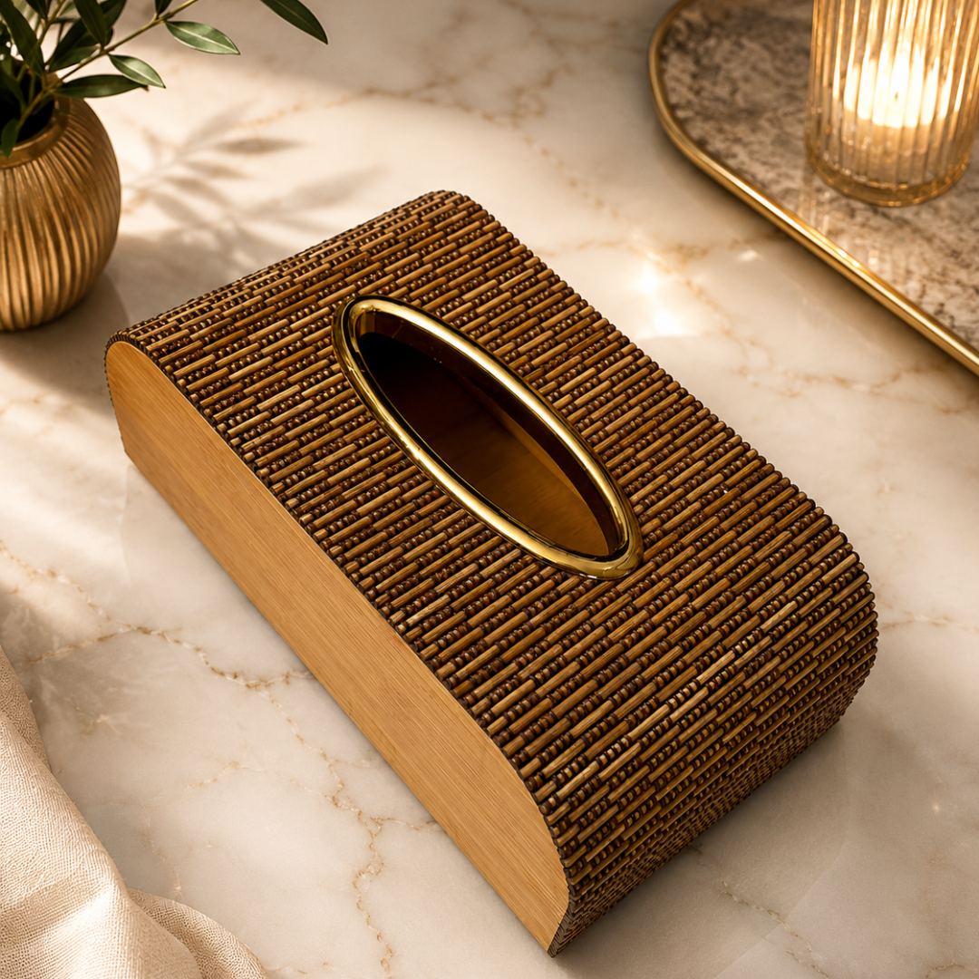Wooden Tissue Holder - dark brown