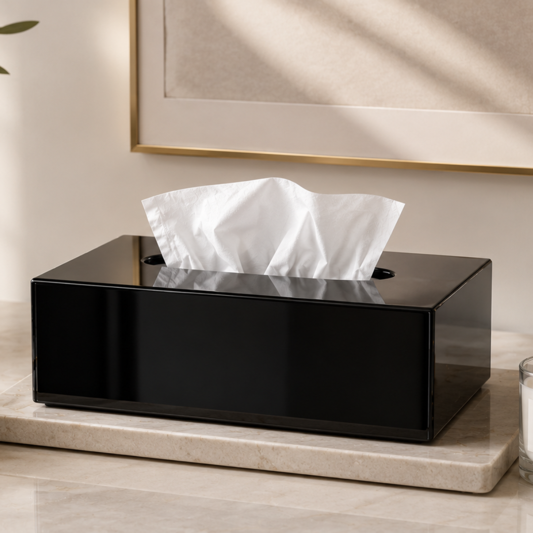 Black Mirror Tissue Holder