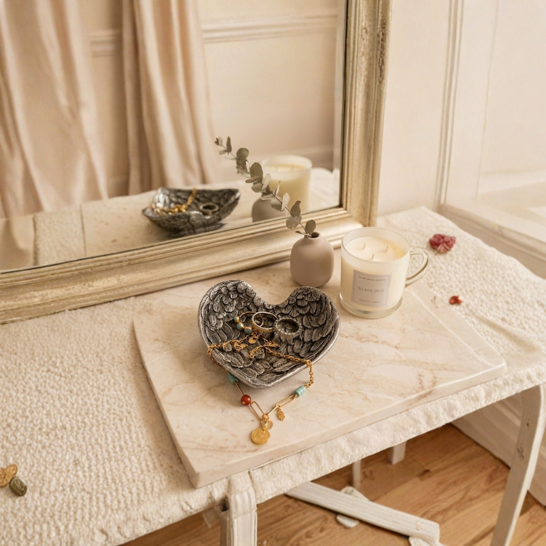 Heart-Shaped Silver Trinket Tray