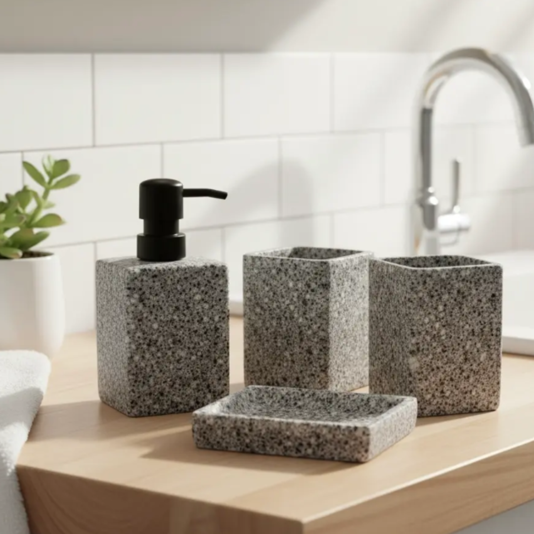 Granite Texture Luxe Bathroom Accesory