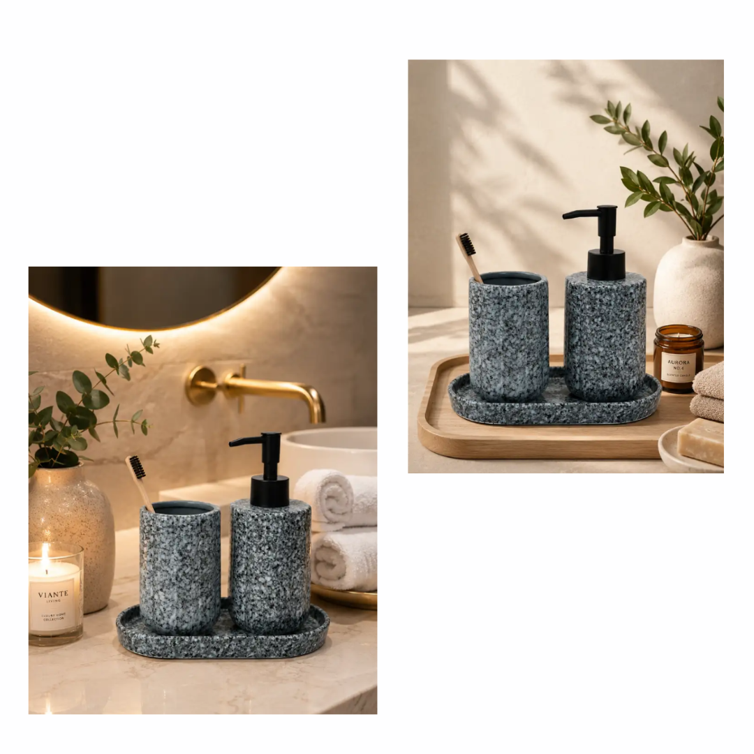 Granite Texture Luxe Bathroom Accesory