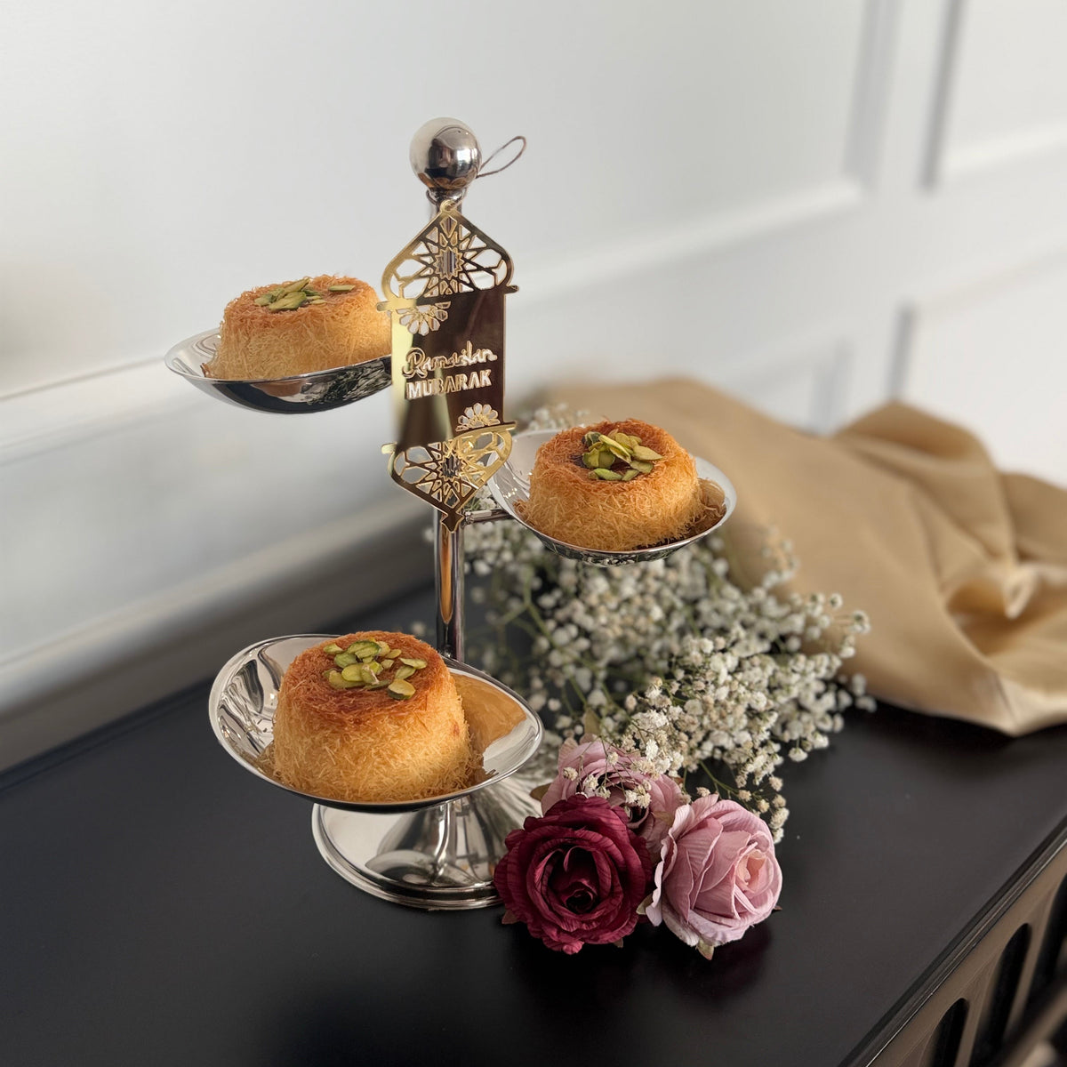 Classic Three-Tier Serving Stand in Stainless Steel