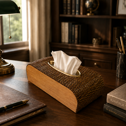 Wooden Tissue Holder - dark brown