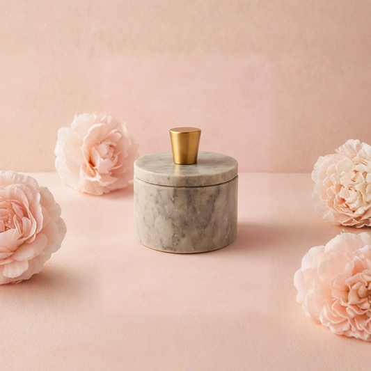 Minimal Gold Accent Marble Trinket Box