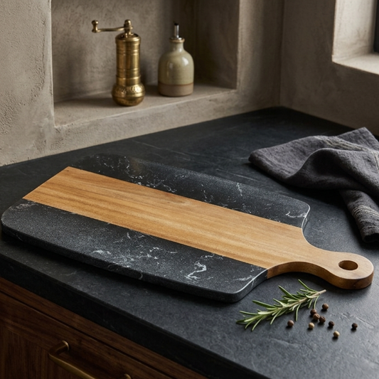 Marble-Wood Charcuterie Board