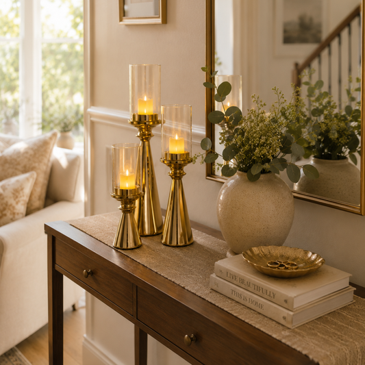 Luxury Golden Candle Holder Set