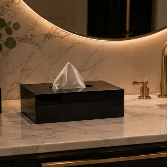 Black Mirror Tissue Holder