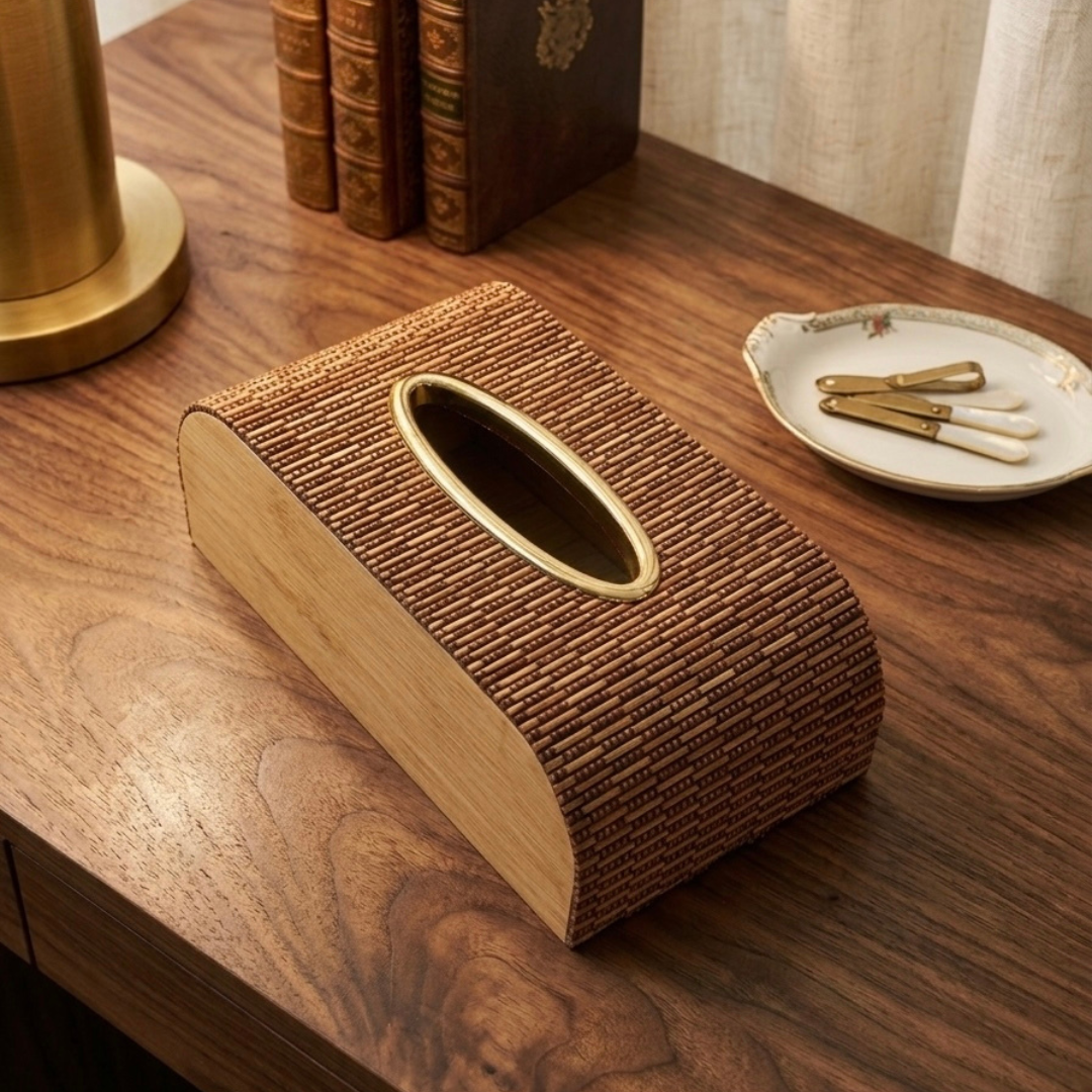 Wooden Tissue Holder - dark brown