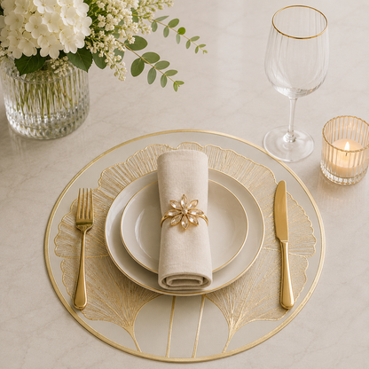 Ginkgo Leaf Placemat (Gold, Silver & Rose Gold)