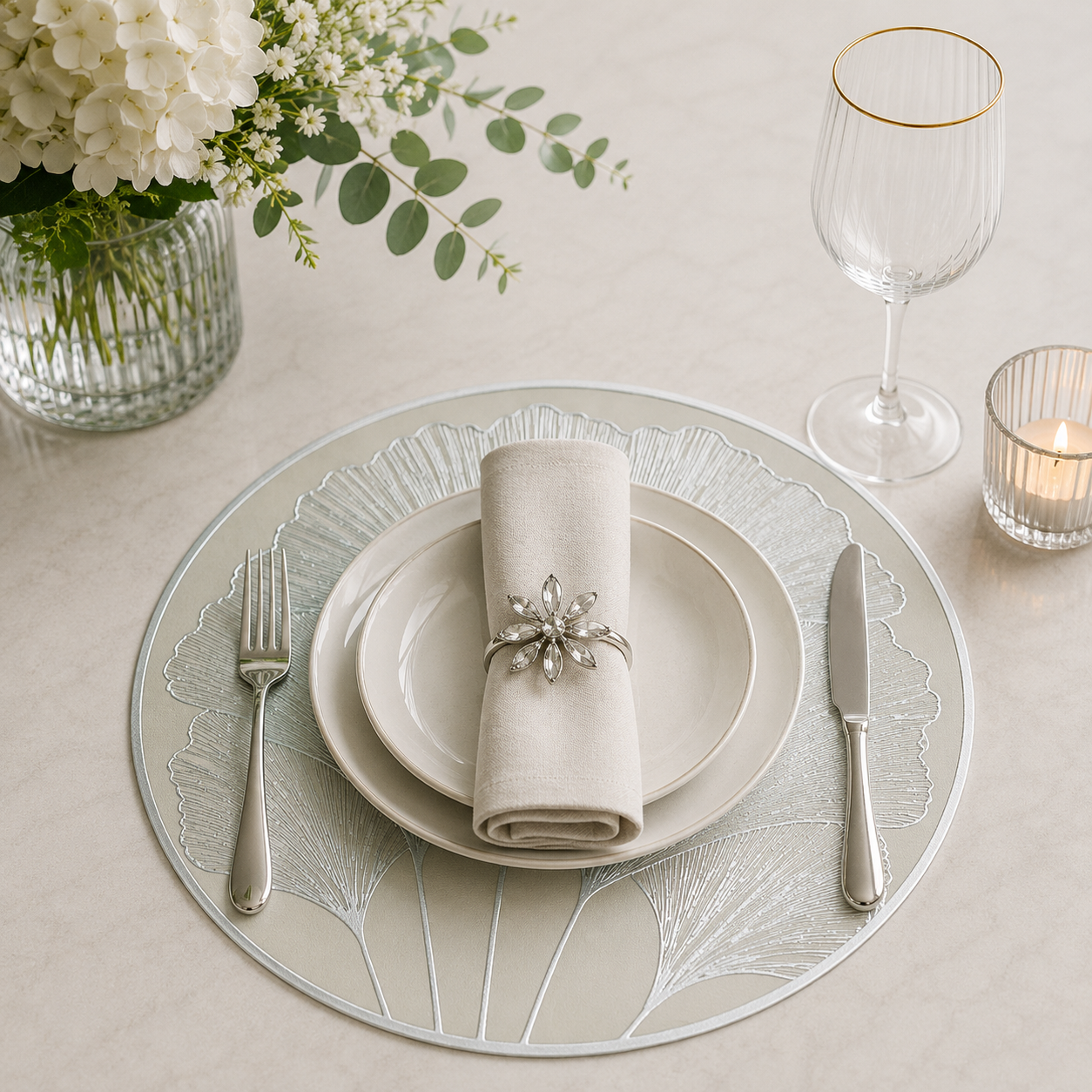 Ginkgo Leaf Placemat (Gold, Silver & Rose Gold)