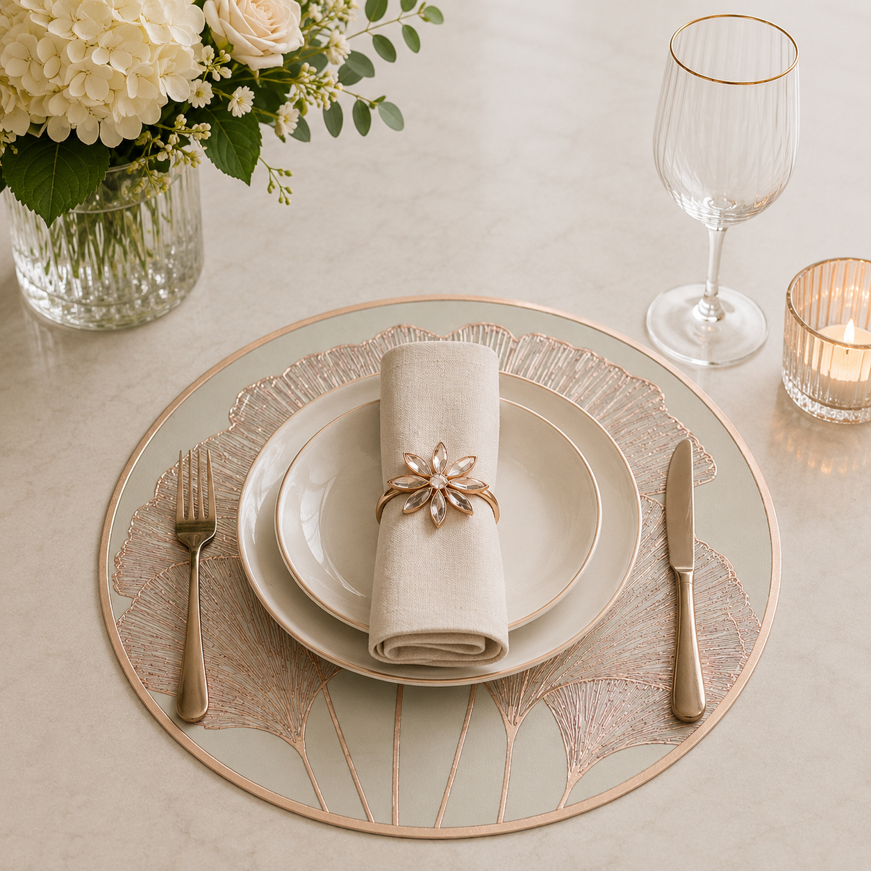 Ginkgo Leaf Placemat (Gold, Silver & Rose Gold)