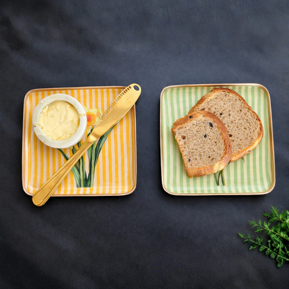 Yellow Floral Print Tray