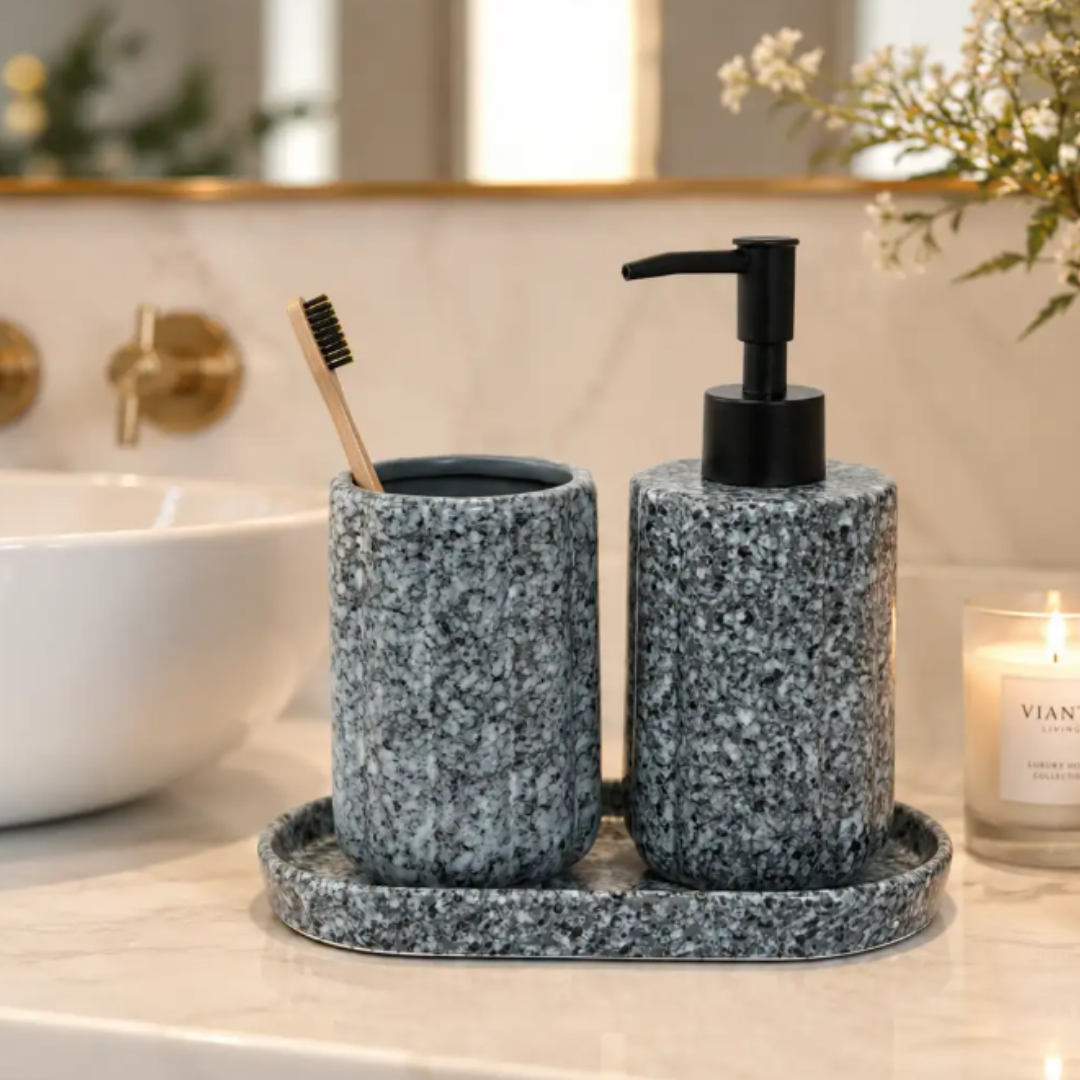 Granite Texture Luxe Bathroom Accesory