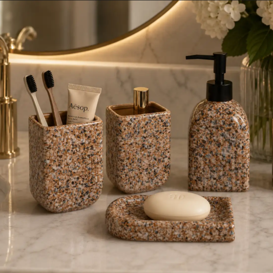 Granite Texture Luxe Bathroom Accesory
