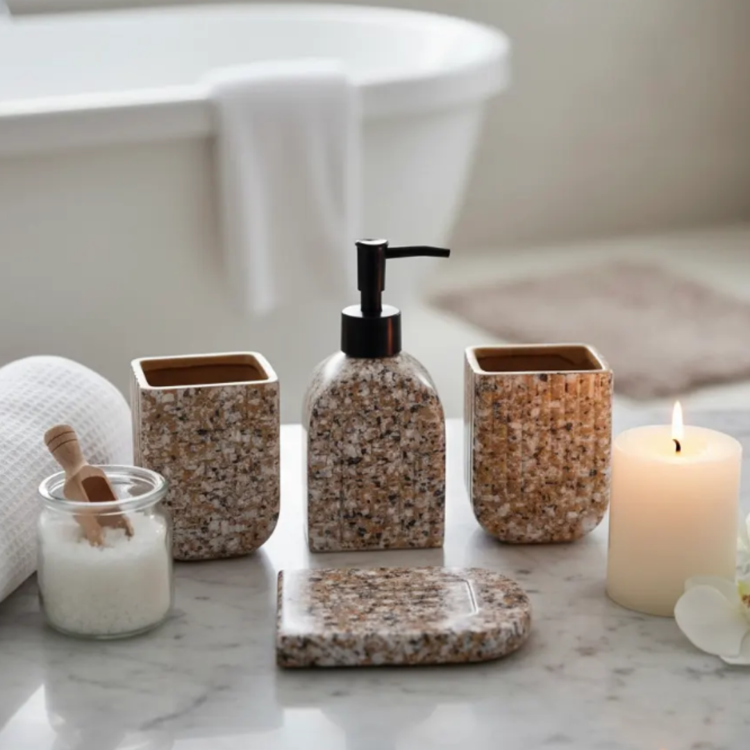 Granite Texture Luxe Bathroom Accesory