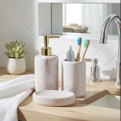 Refined Marble Aesthetic Luxe Bathroom Accesory