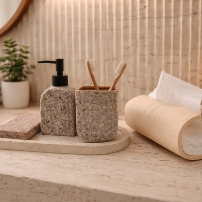 Granite Texture Luxe Bathroom Accesory