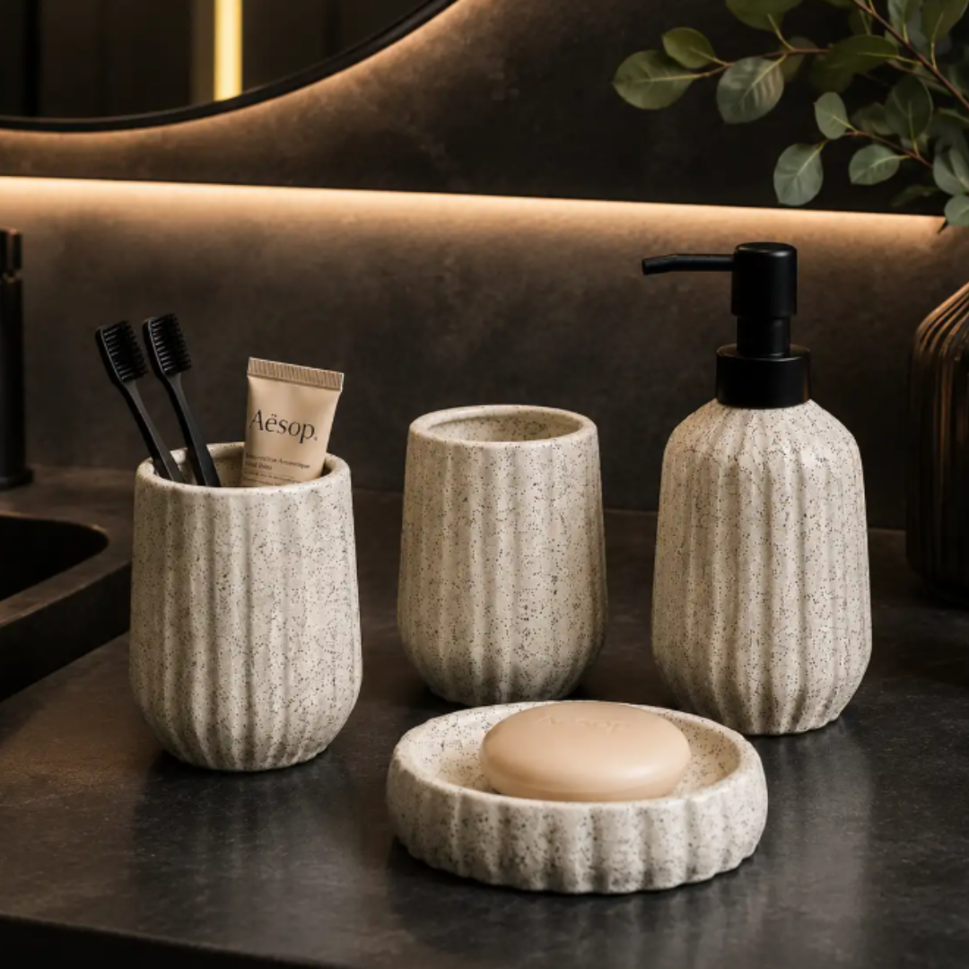 Granite Texture Luxe Bathroom Accesory