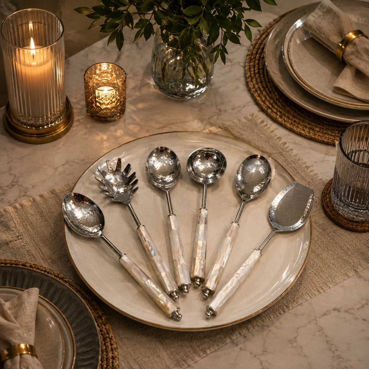 Pearl Luxe Silver Cutlery Set