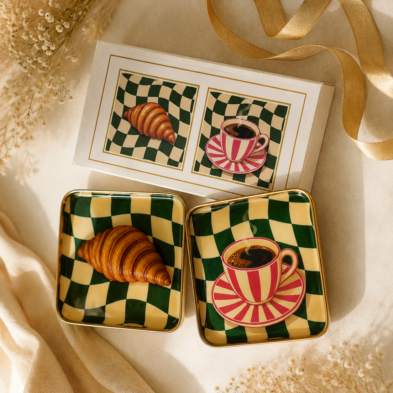 Coffee and Croissant Print Tray