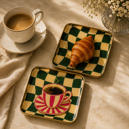 Coffee and Croissant Print Tray