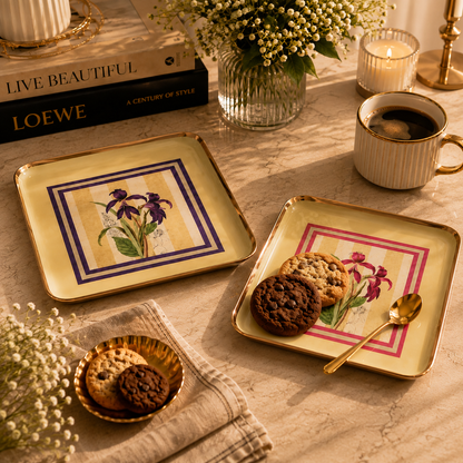 Pink/Purple Floral Print Tray