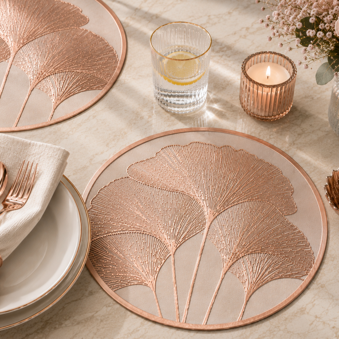 Ginkgo Leaf Placemat (Gold, Silver & Rose Gold)