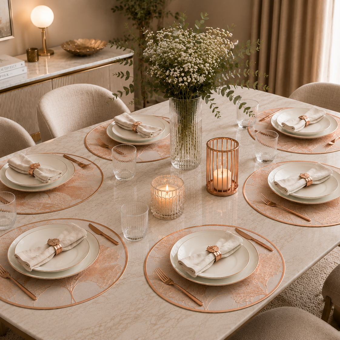 Ginkgo Leaf Placemat (Gold, Silver & Rose Gold)