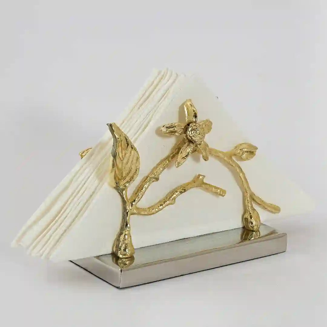 Luxury Gold Floral Napkin  Holder