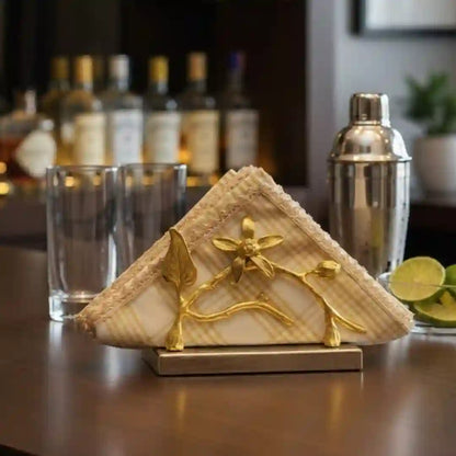 Luxury Gold Floral Napkin  Holder