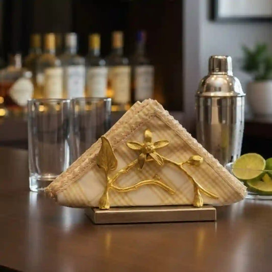 Luxury Gold Floral Napkin  Holder