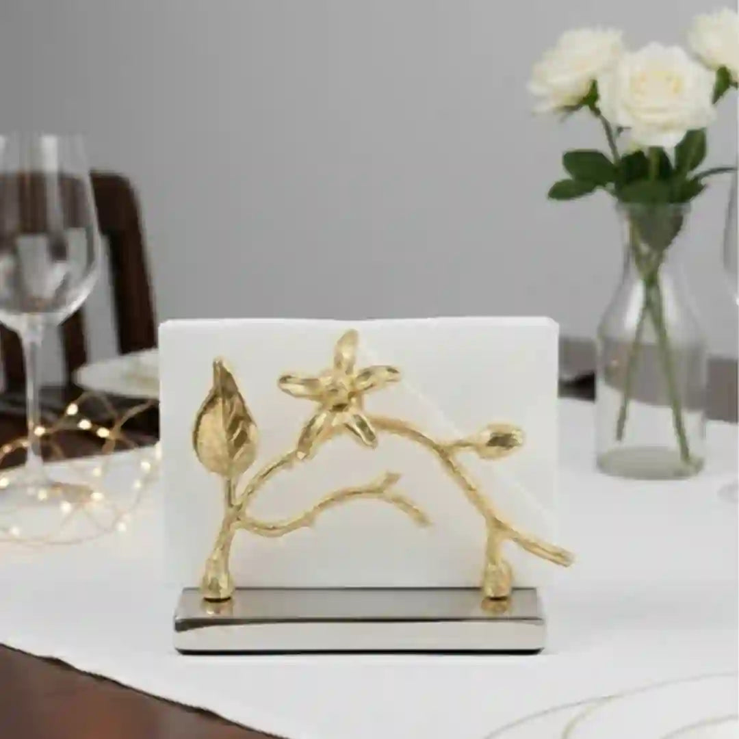 Luxury Gold Floral Napkin  Holder