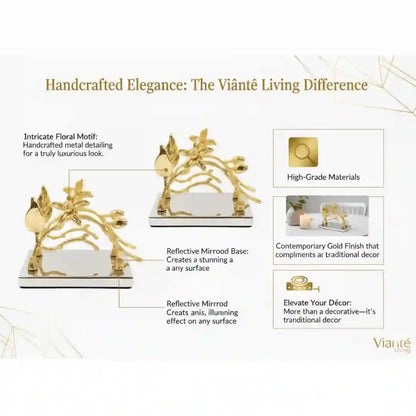 Luxury Gold Floral Napkin  Holder