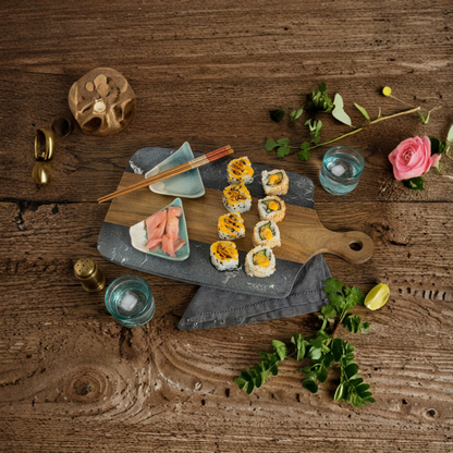 Luxury Marble-Wood Serving Platter